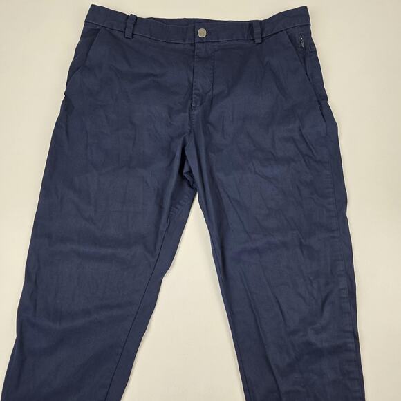 Lululemon Pants Mens 34 Navy Blue Chino Golf Performance Stretch Zip Pocket - Picture 2 of 13